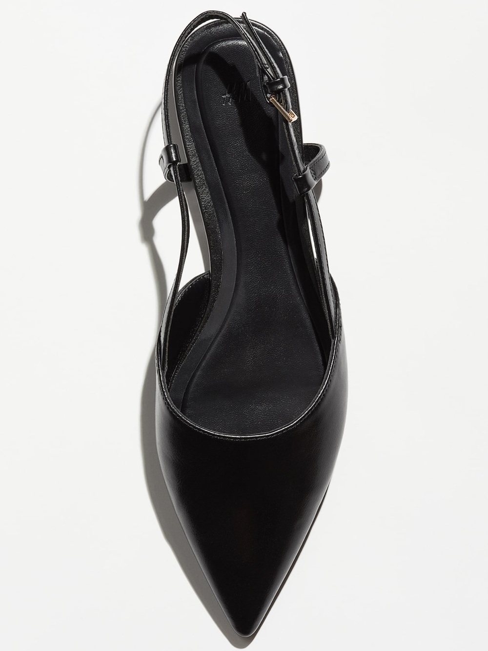 H&M Black Pointed Toe Slingback Flat